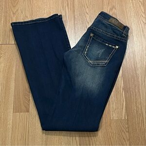 Rock & Roll Cowgirl Women’s 24x36 (27x35) Riding Jeans Dark Blue Denim Low Rise